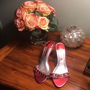 Hot gossip heels!!!  Red rhinestone party shoes